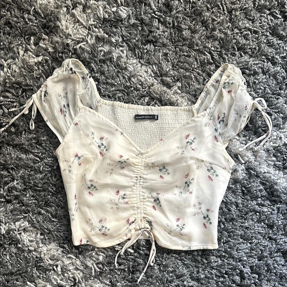 Floral White Crop Top